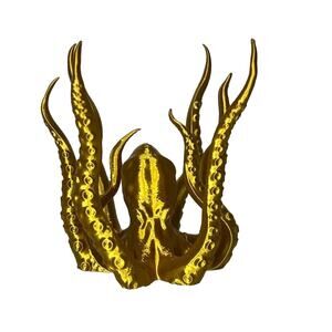 Gold Octopus Figurine Decorative Art 5" Tentacles